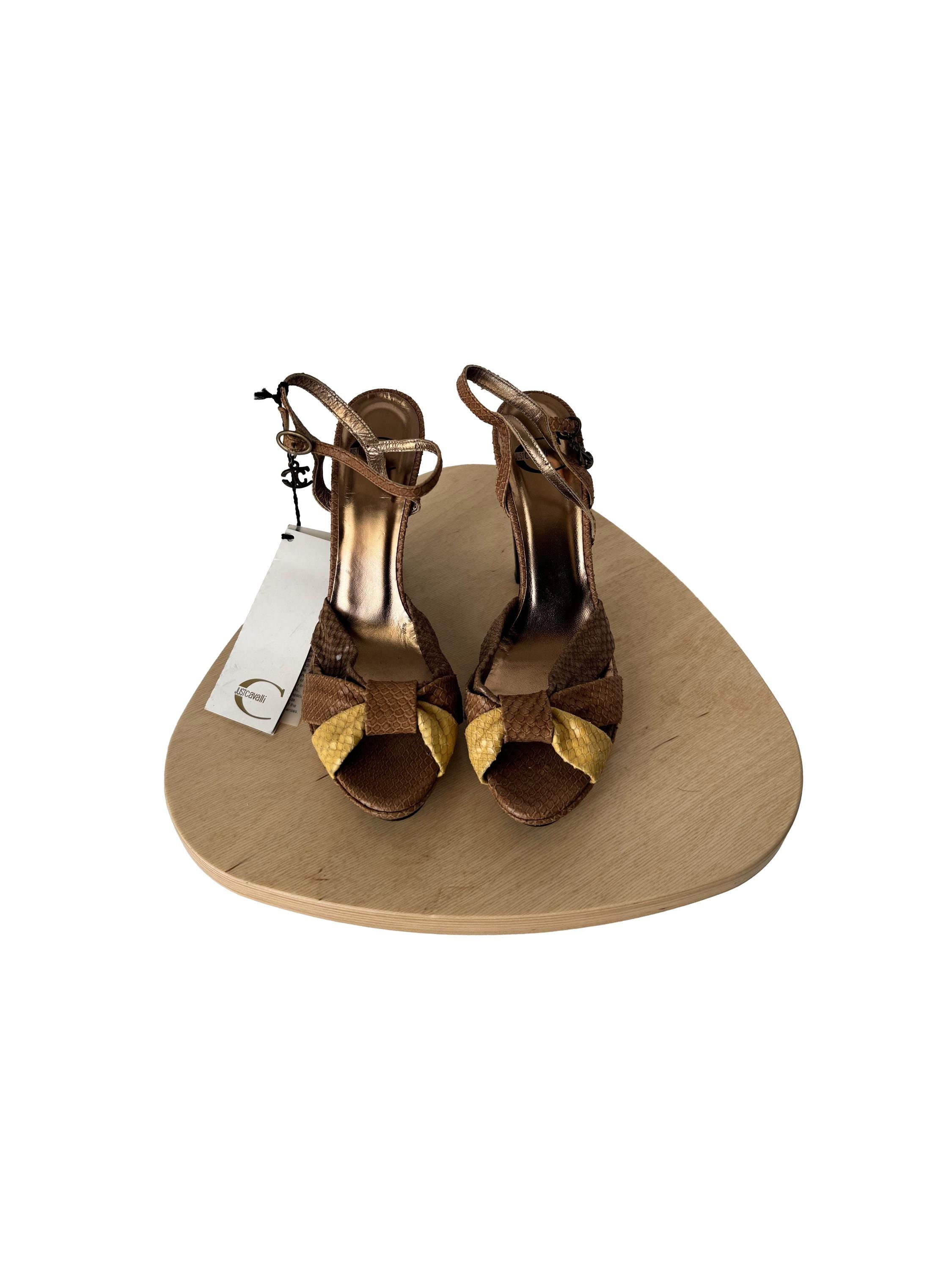 Just Cavalli Snakeskin Sandal Heels