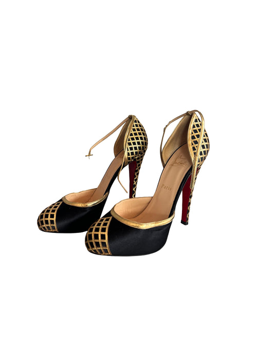 Christian Louboutin Annees Folles 140 d'Orsay Pumps 140 Crepe Black/Gold