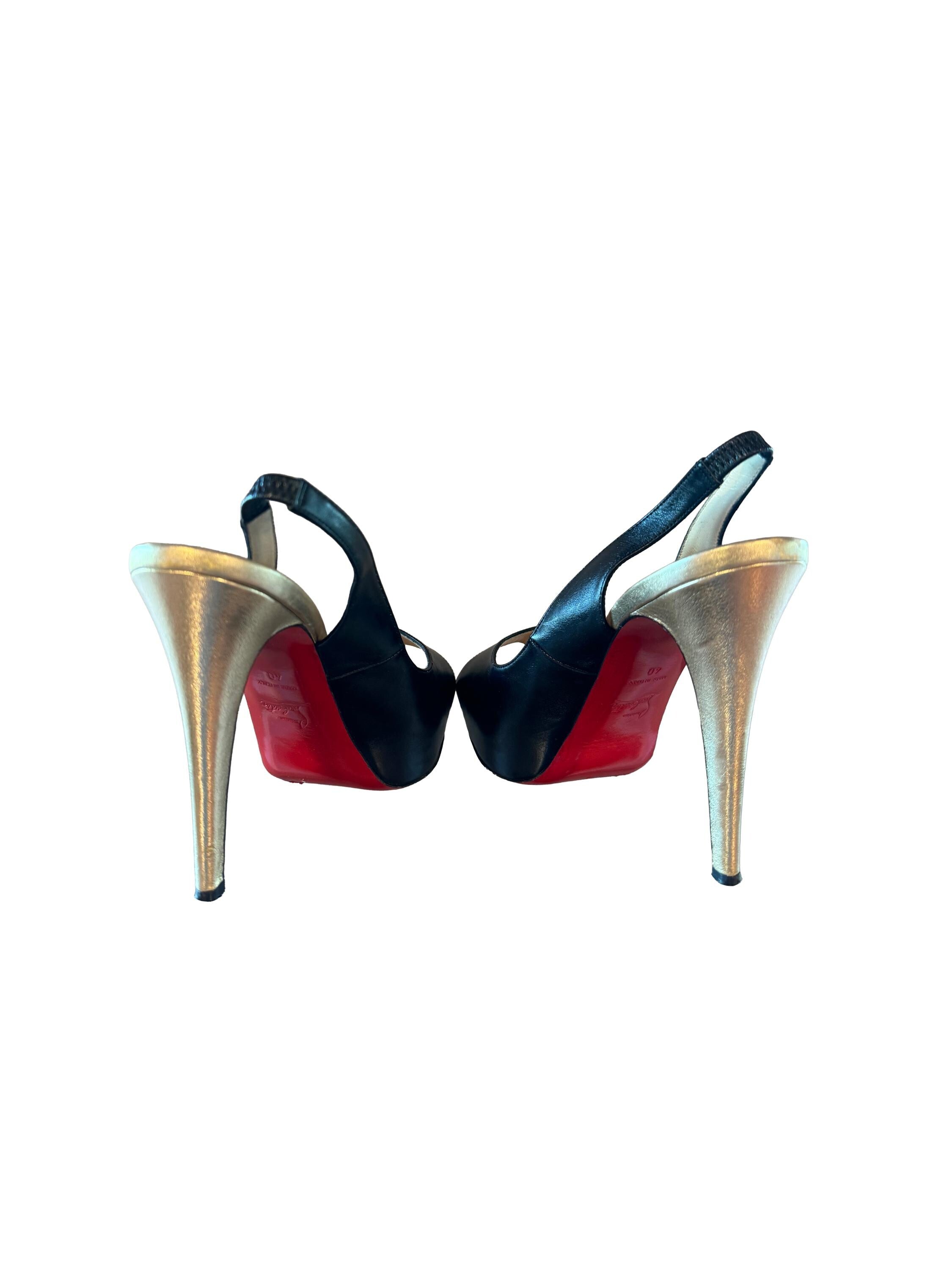 Christian Louboutin Flo Sling 120 Patent Carabes/Canari