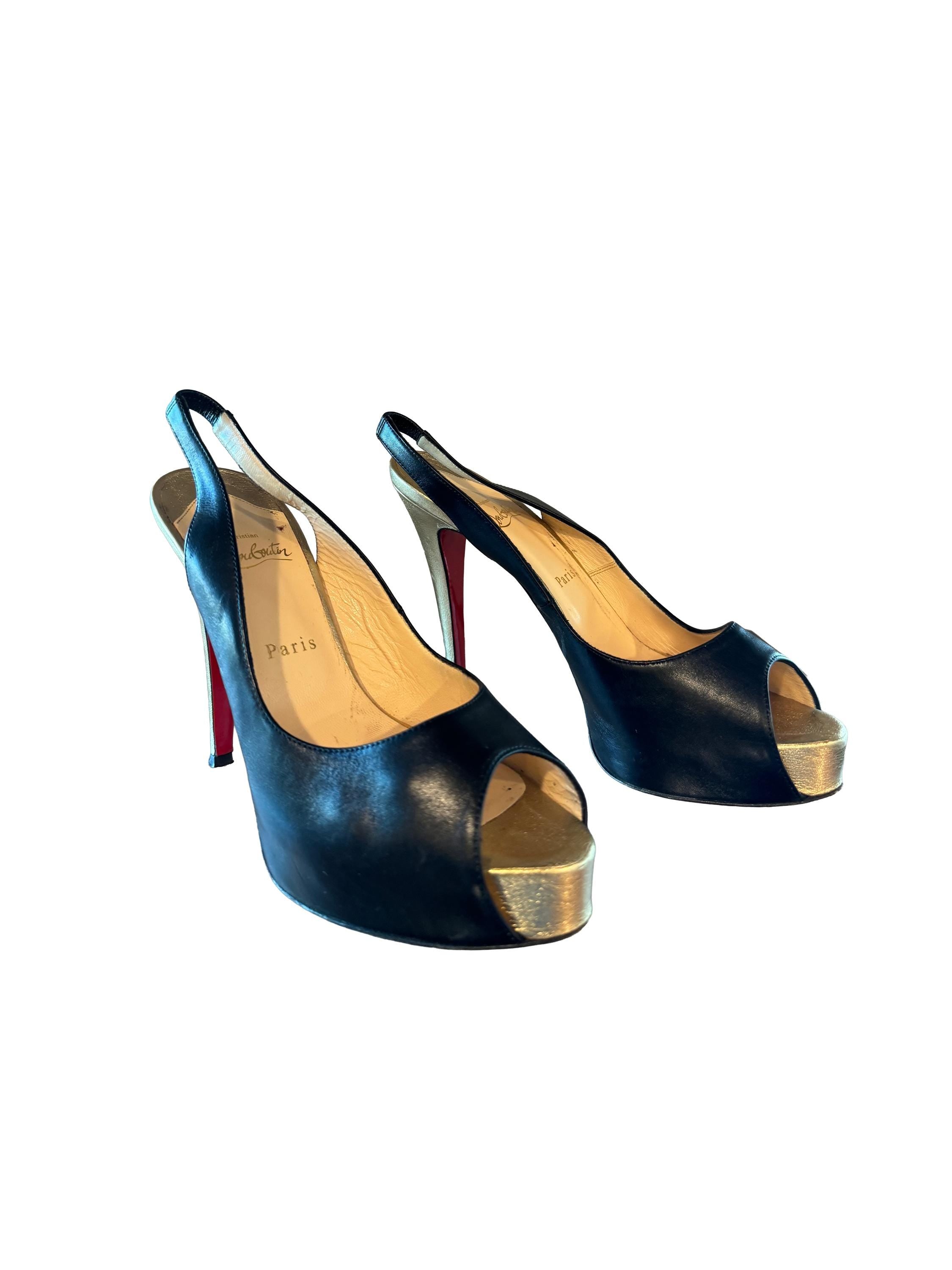 Christian Louboutin Flo Sling 120 Patent Carabes/Canari