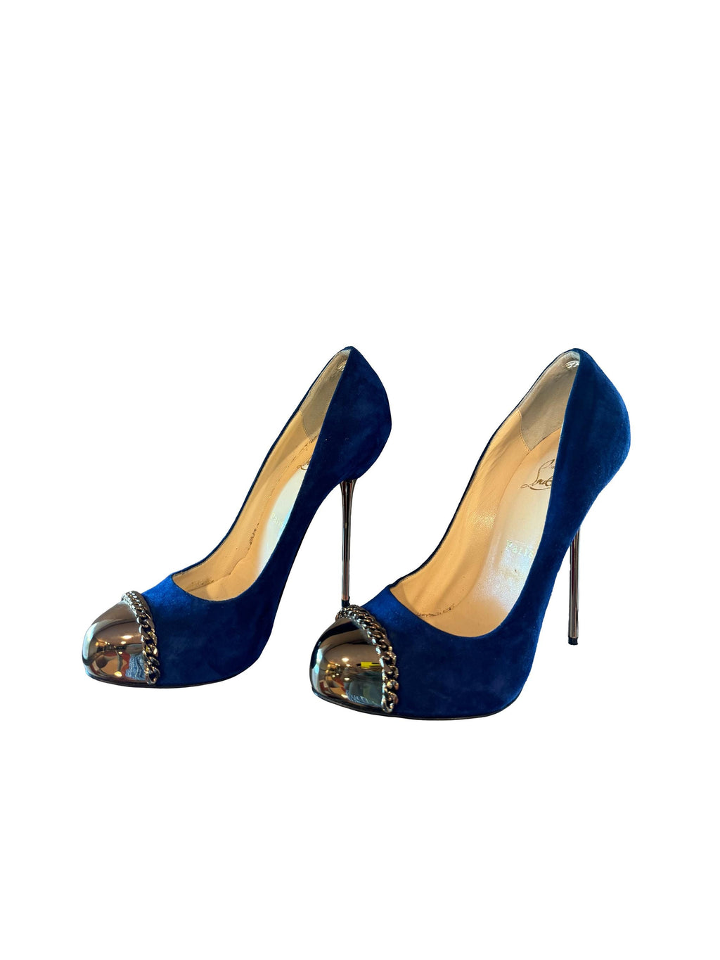 Christian Louboutin Metalipp 120 Suede Royal Indigo