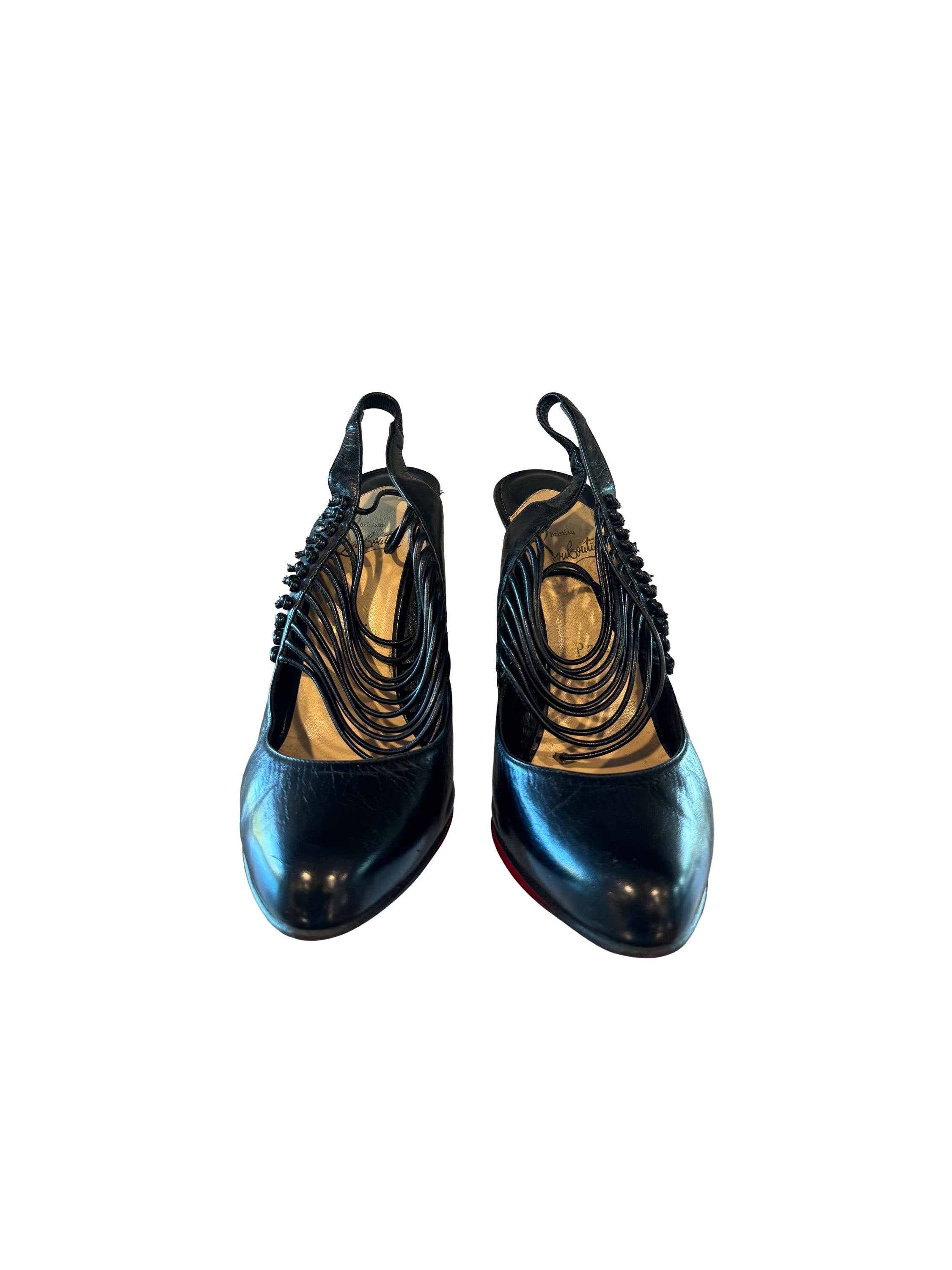 Christian Louboutin Black Nille Cordes 100