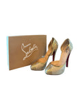 Christian Louboutin Annees Folles 140 d'Orsay Pumps 140 Crepe Champagne