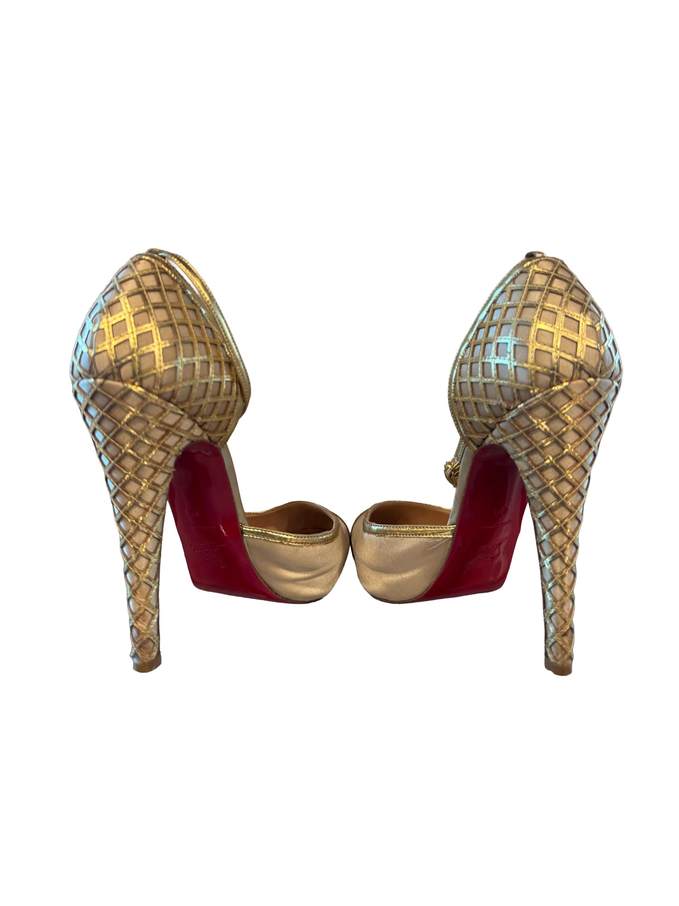 Christian Louboutin Annees Folles 140 d'Orsay Pumps 140 Crepe Champagne