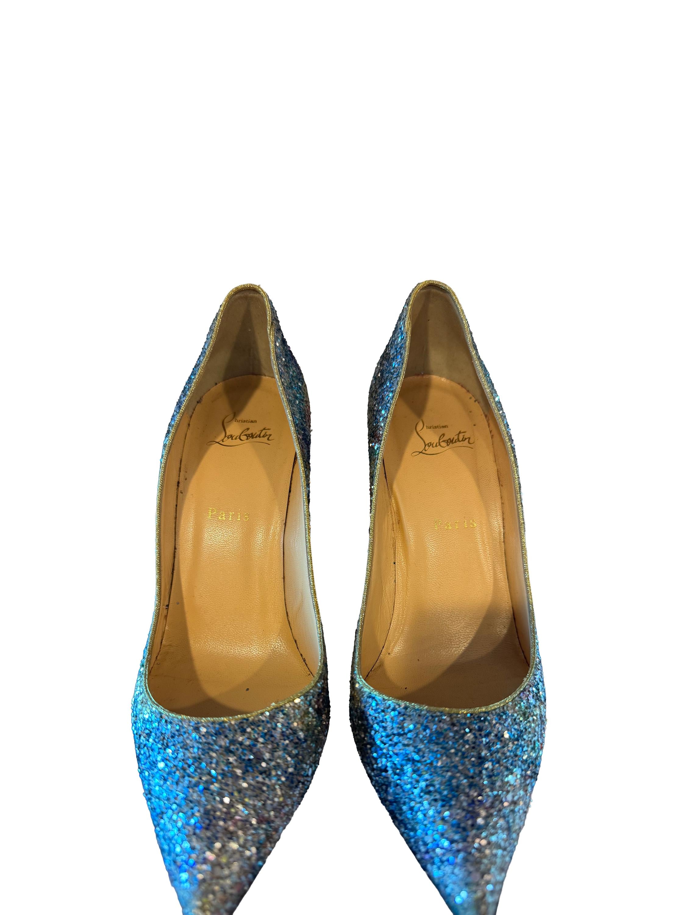 Christian Louboutin So Kate Glitter Accent Pumps