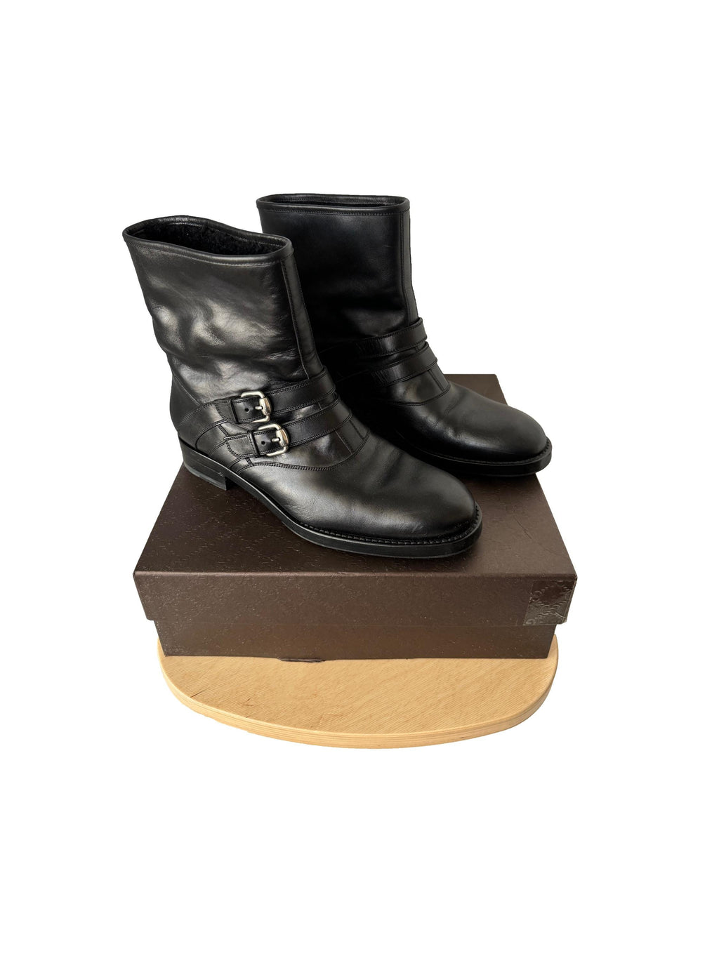 Gucci Moto Boots Cirano Lux/Merinos Riccio Nero