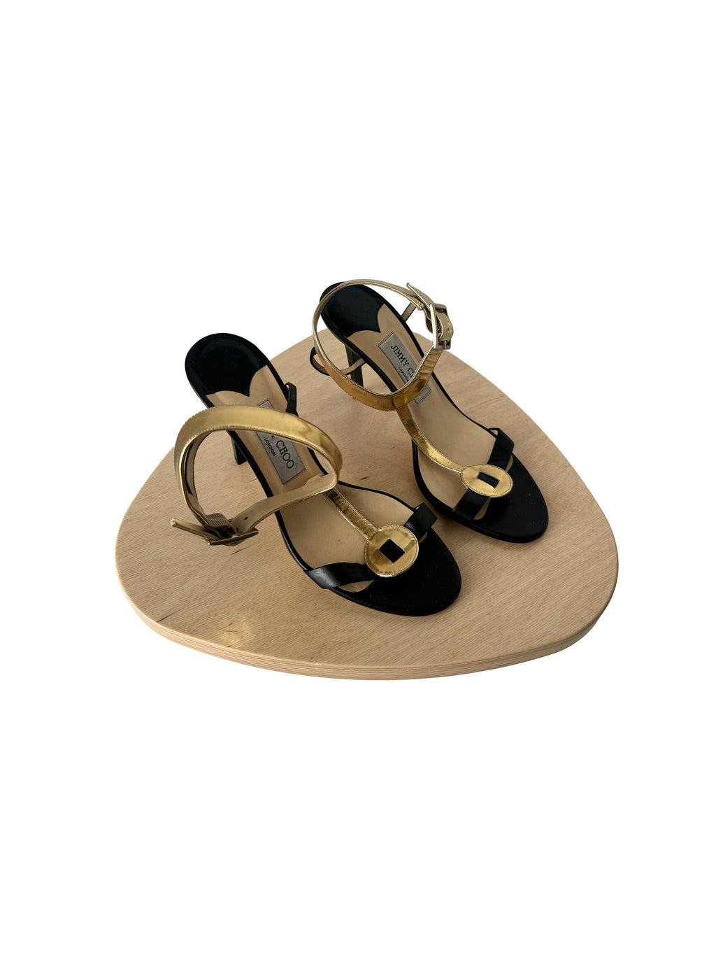 Jimmy Choo Vero Cuoio Heels Gold/Black