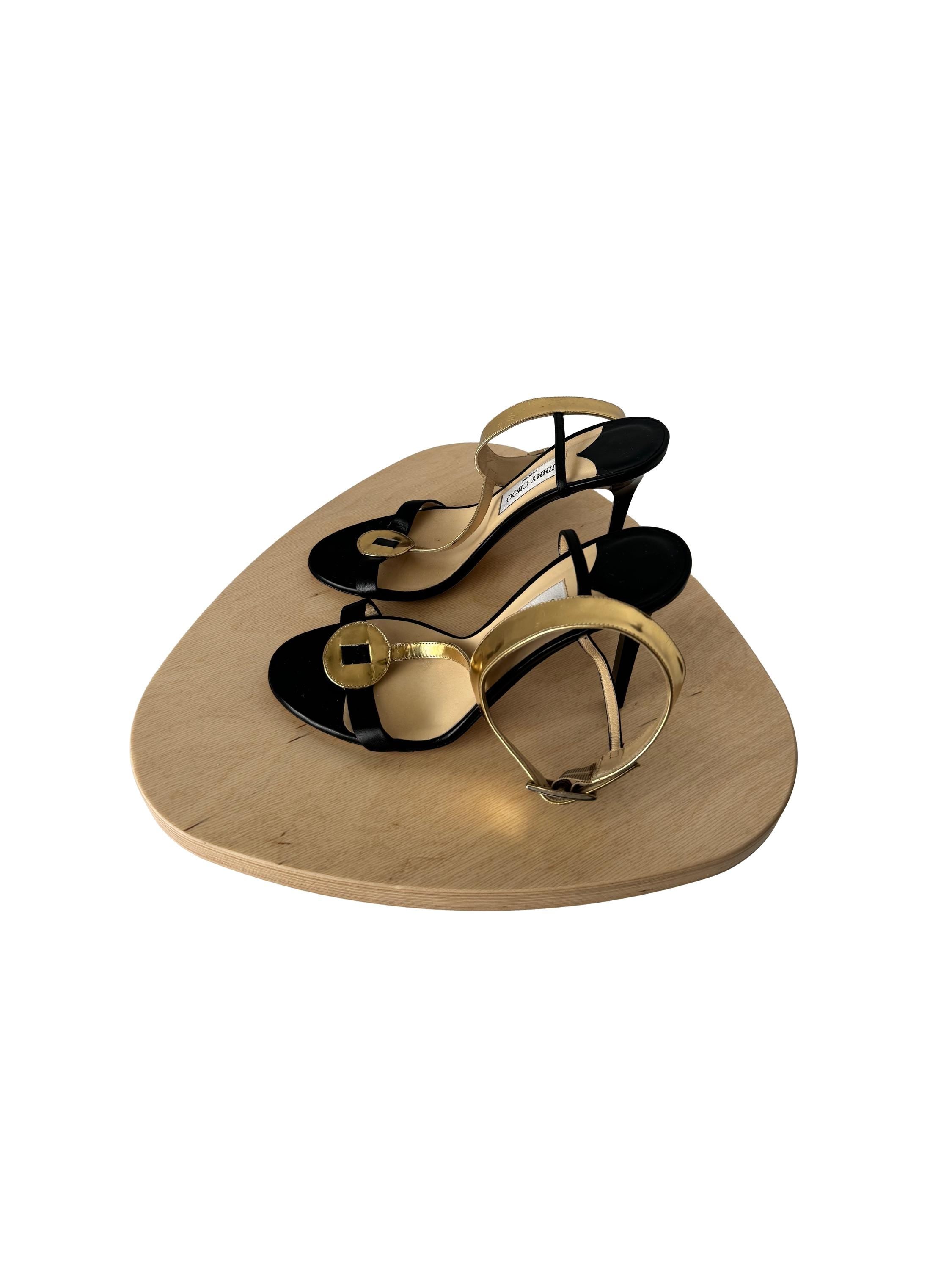 Jimmy Choo Vero Cuoio Heels Gold/Black