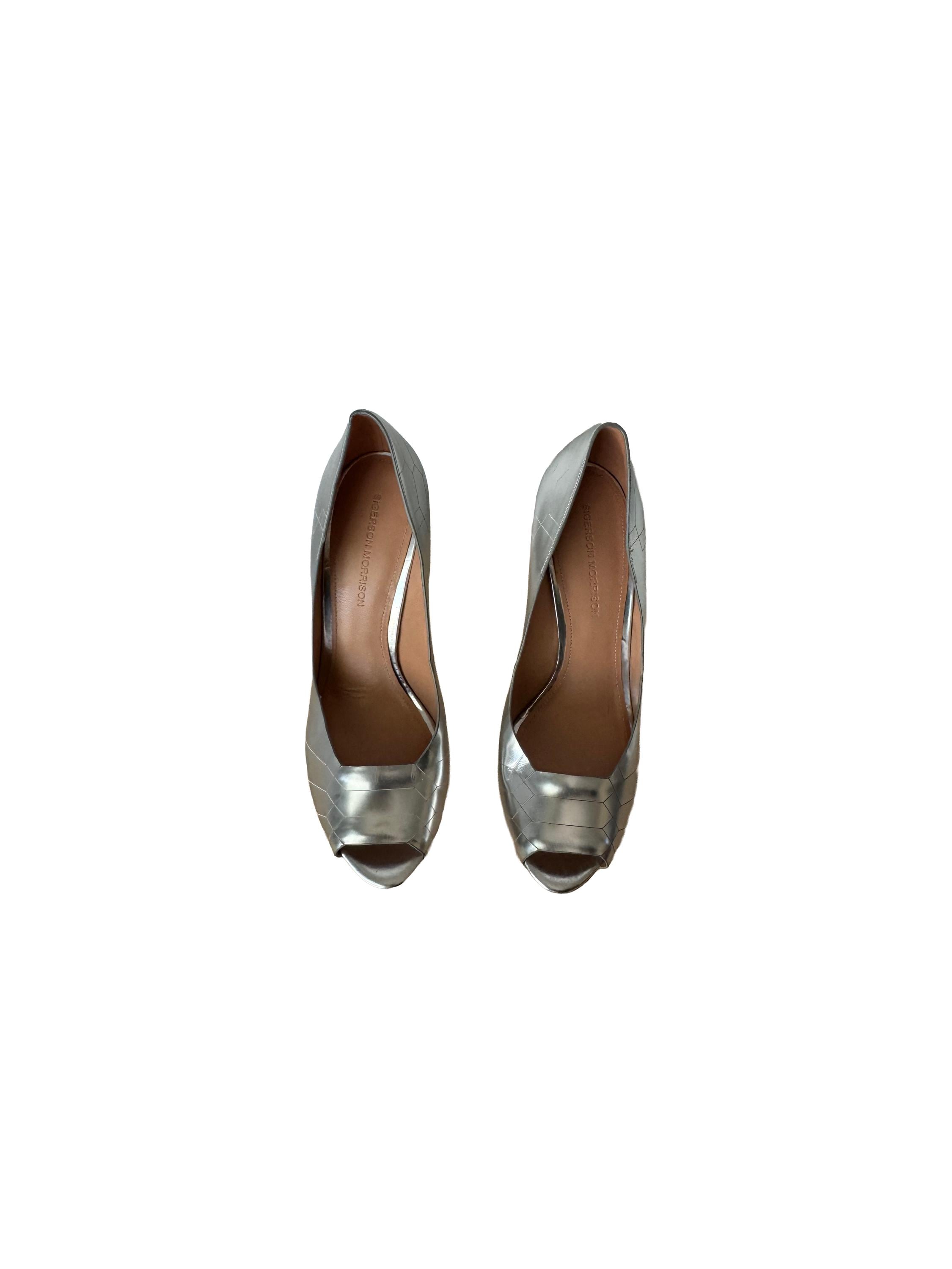 Sigerson Morrison Silver Vero Couio Heels