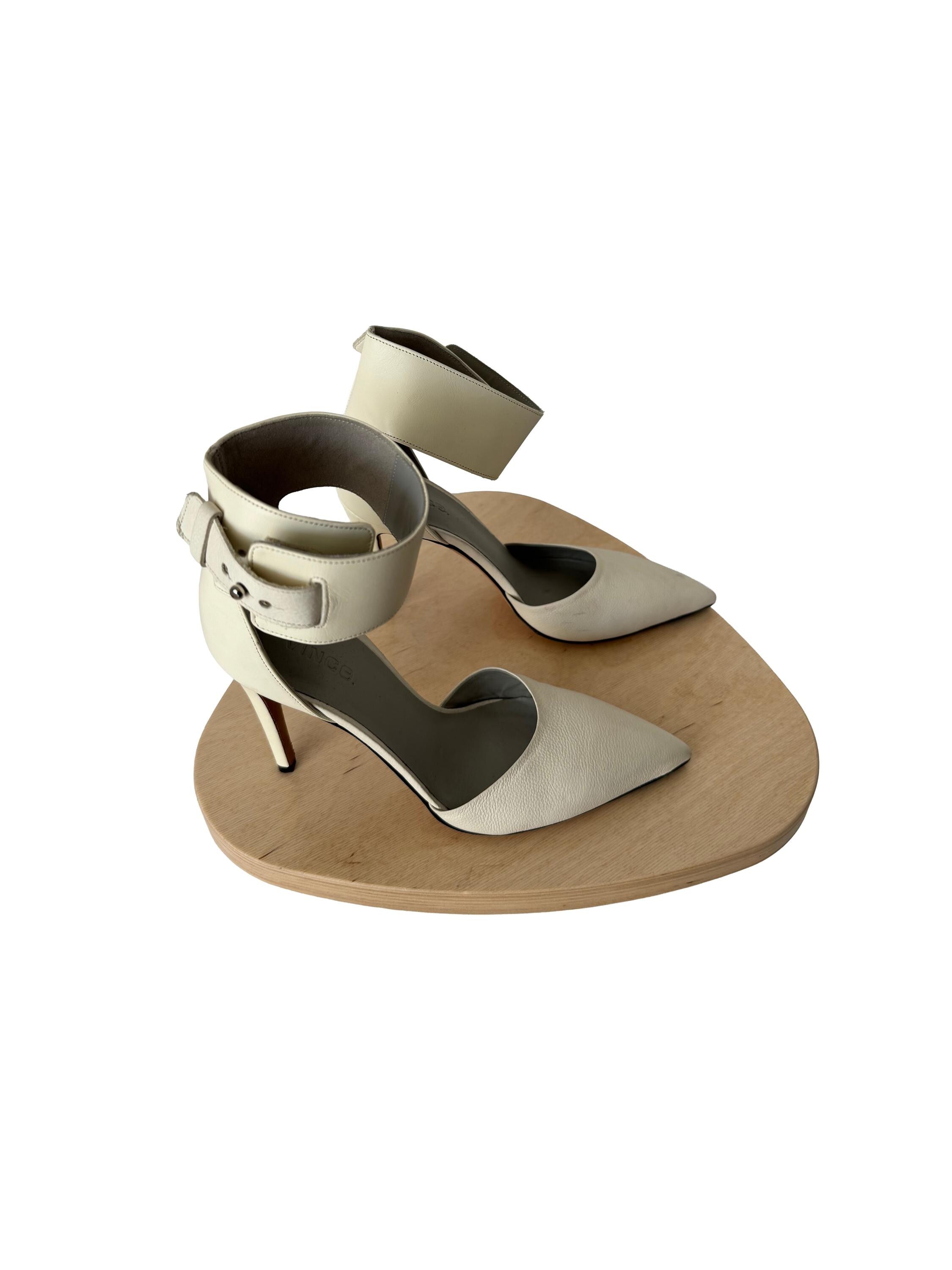 Vince Ada Ankle Strap Leather Pumps