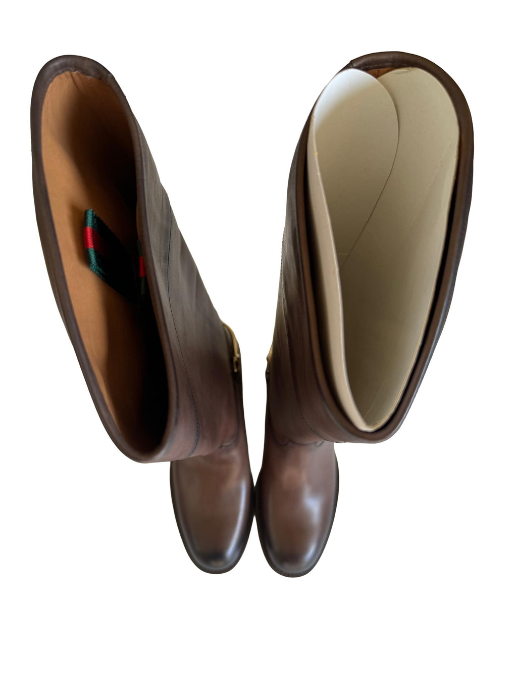 Gucci Horsebit Knee-High Riding Boots Brown